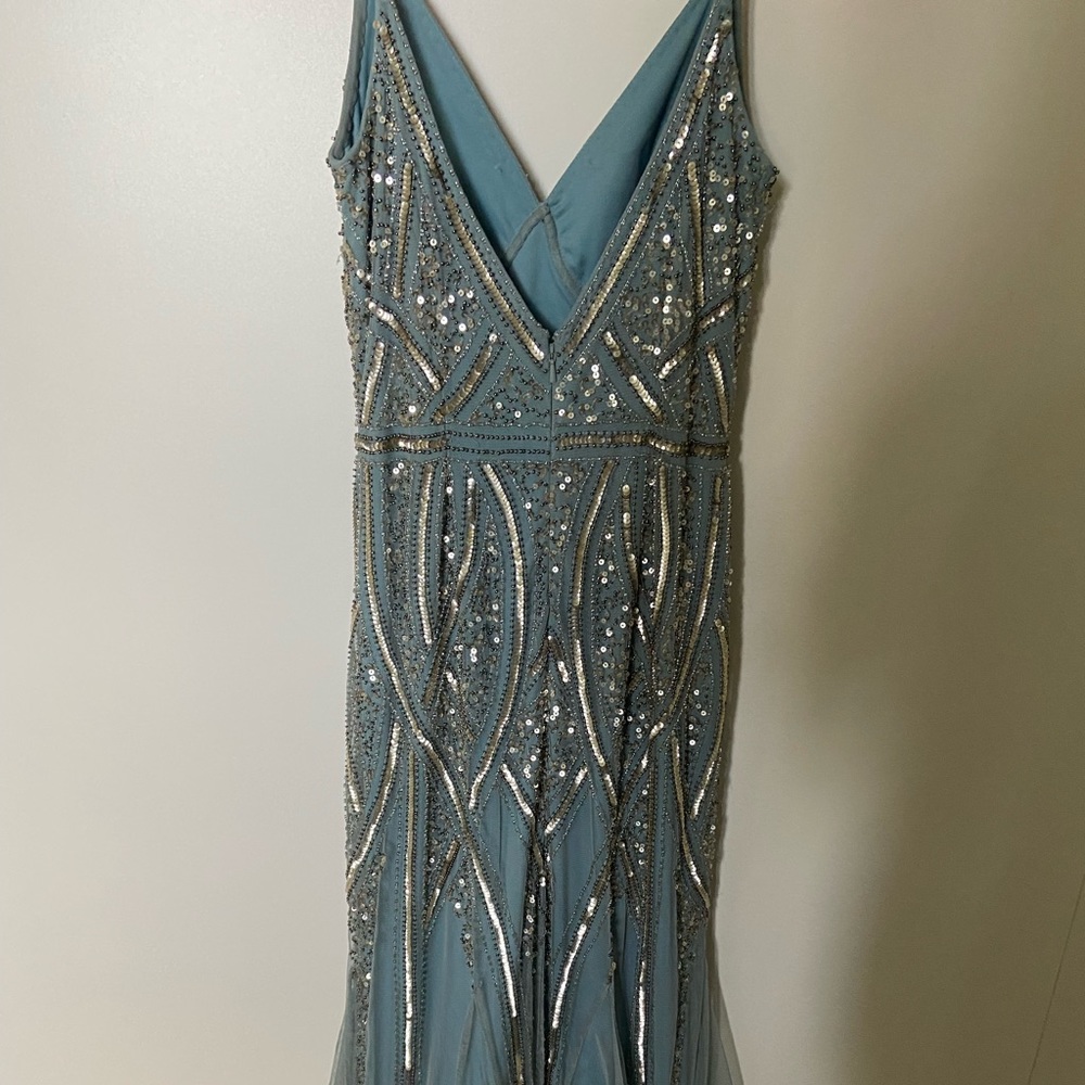 green and gold prom dress